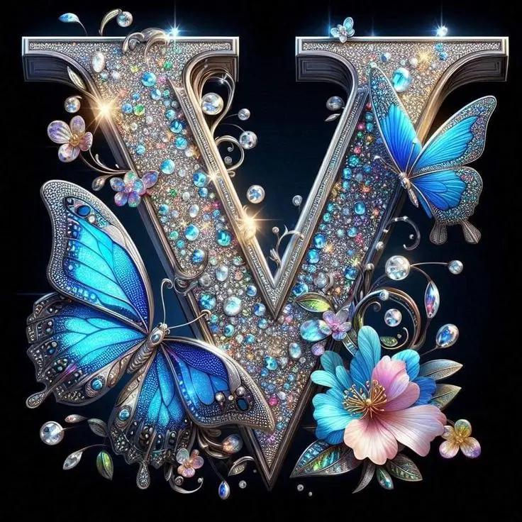 V-name-dp-fire-stylish