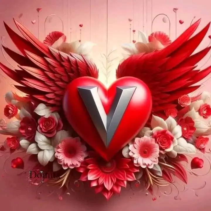 V-name-dp-stylish-cartoon